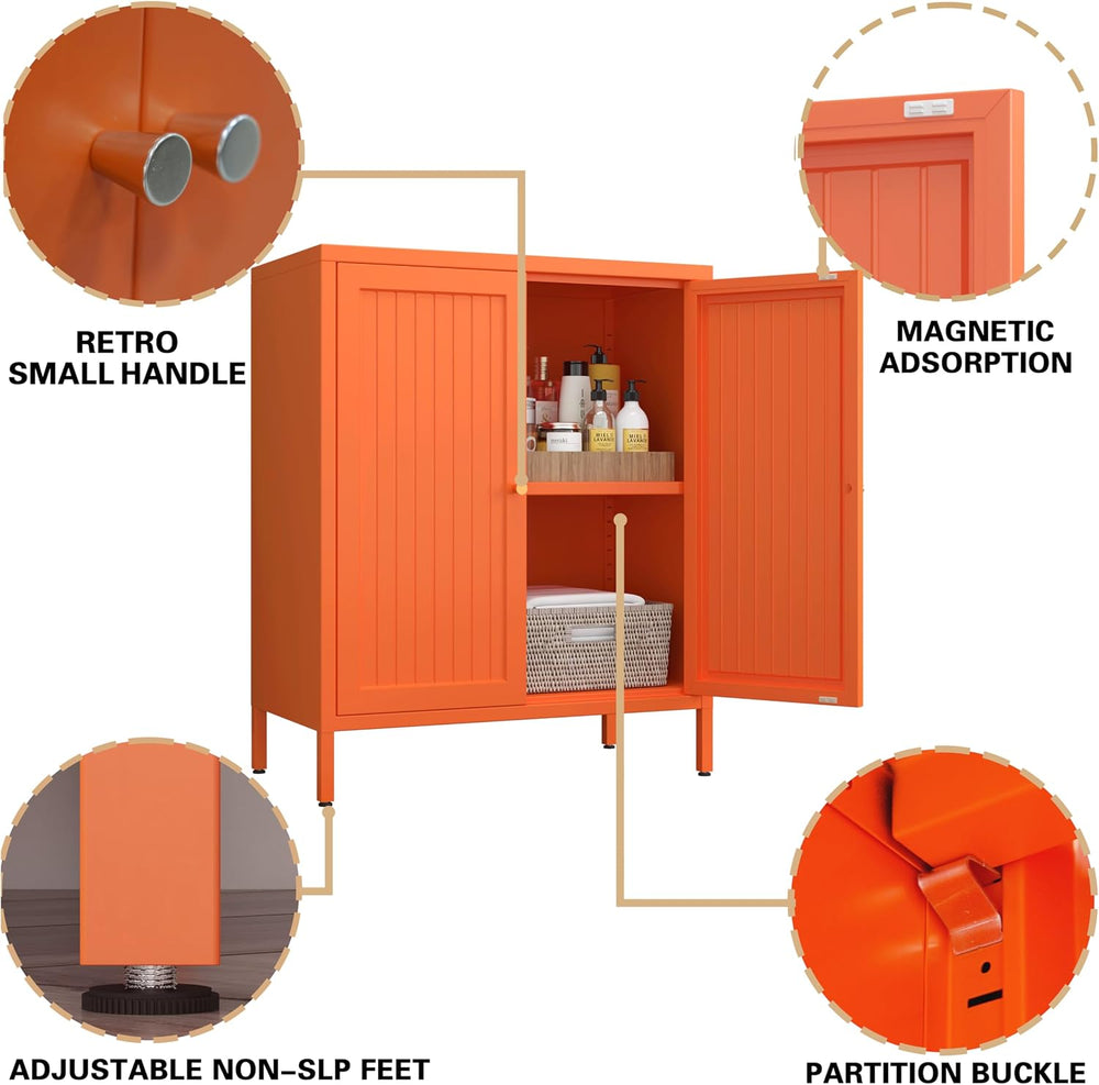 Metal Accent Storage Cabinet for Home,LivingRoom, Office,Kitchen- Metal Locke...