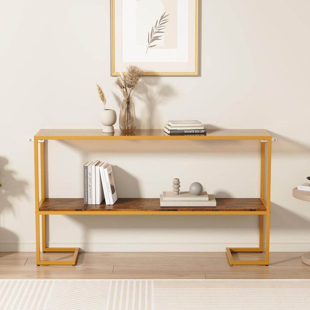 Furnify Console Sofa Table, 52" Modern Entryway Table, 2-Tier Open Shelf...