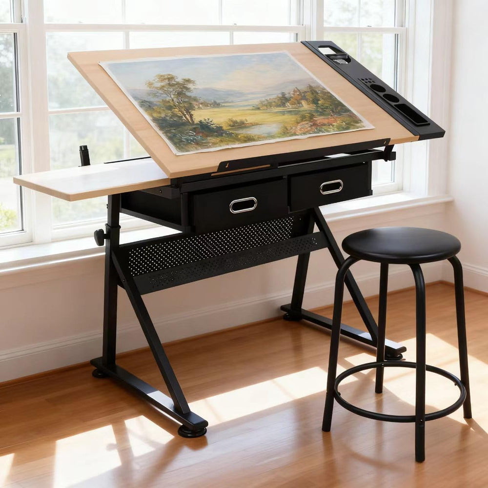 ZENY Drafting Table Art Desk Drawing Table Height Adjustable Artist Table wit...