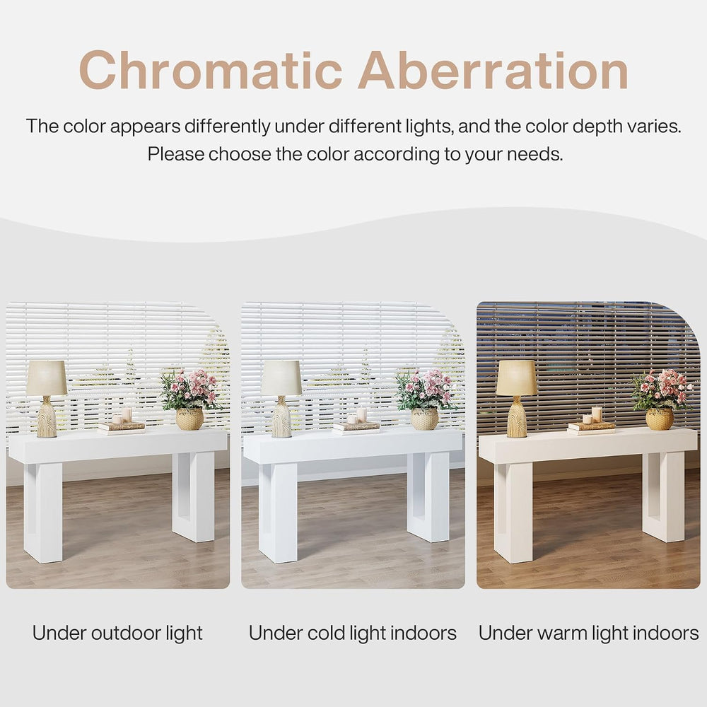 Tribesigns 63-Inch Long Console Table, Wooden Rectangular Sofa Table Behind T...