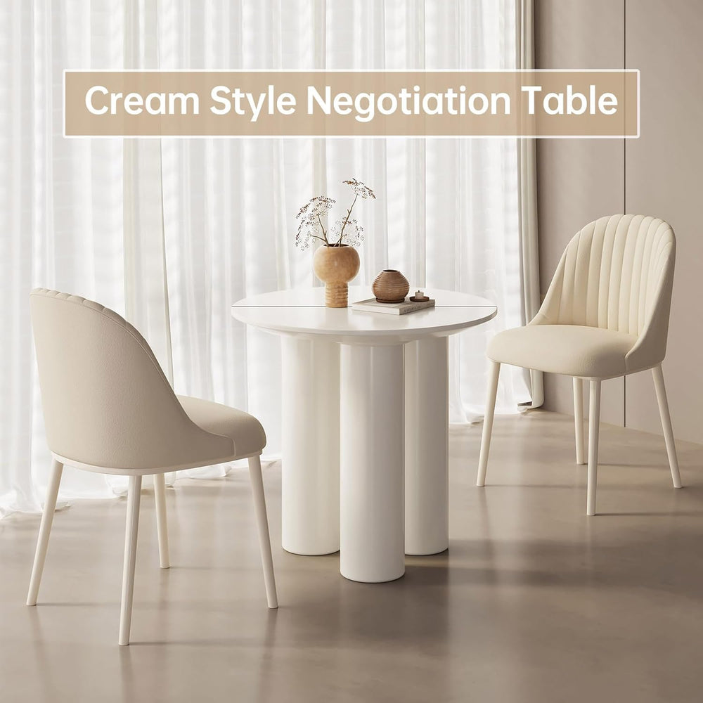 Small Round Dining Table, 30" Circle Kitchen Table with 3 Legs, Modern W...