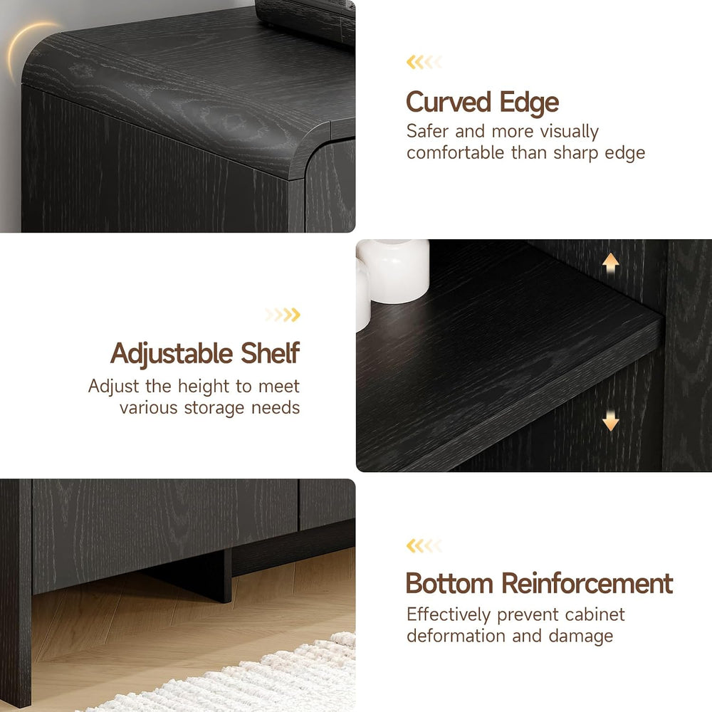 ONBRILL 60" Sideboard Buffet Cabinet with Adjustable Shelves Storage, Black