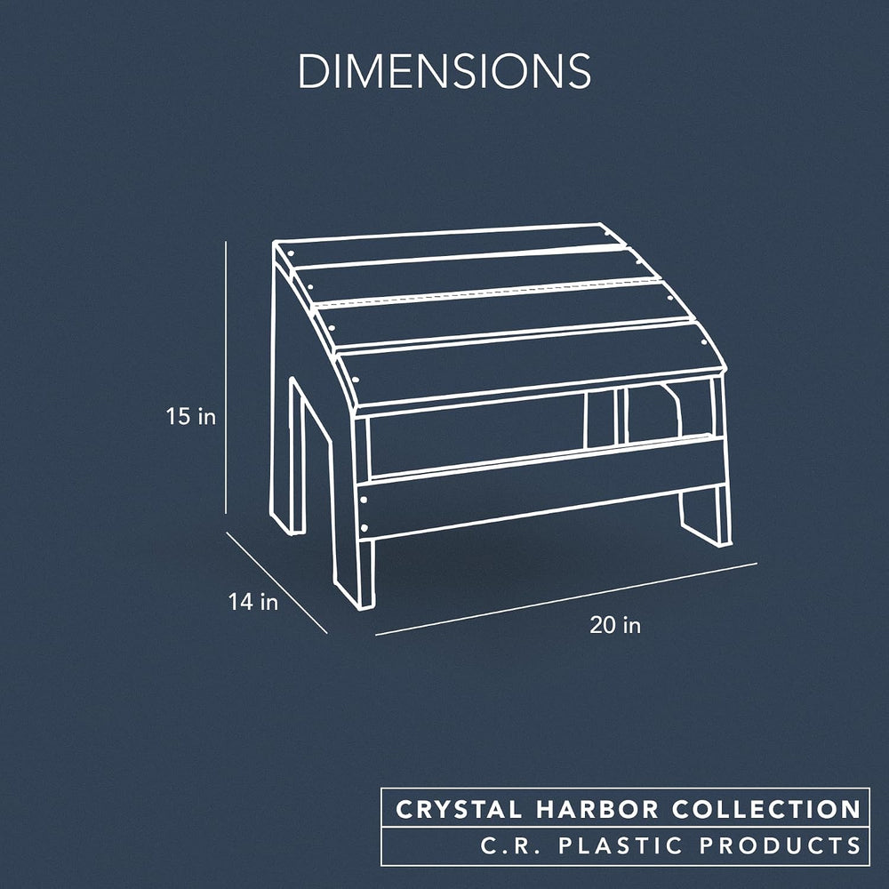 Crystal Harbor Outdoor Footstool, Navy – Recycled HDPE All-Weather Ottoman fo...