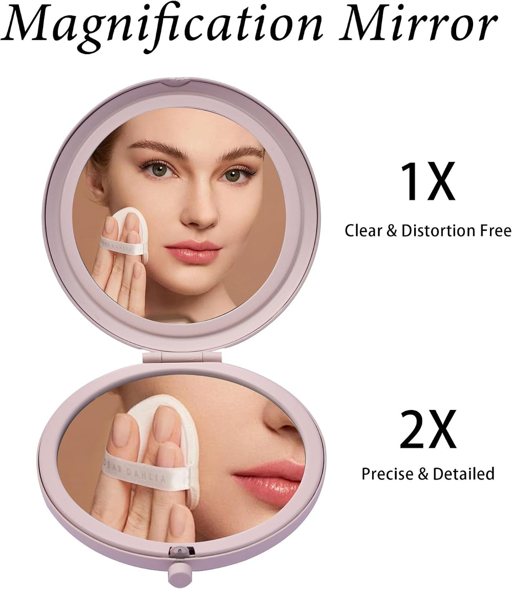 Compact Mirror for Purse, Metal Round Shell, Double-Sided 1X/12X Magnifying, ...