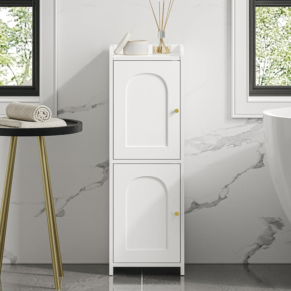 Hzuaneri Bathroom Storage Cabinet, Small Corner Floor Cabinet with 2 Doors an...