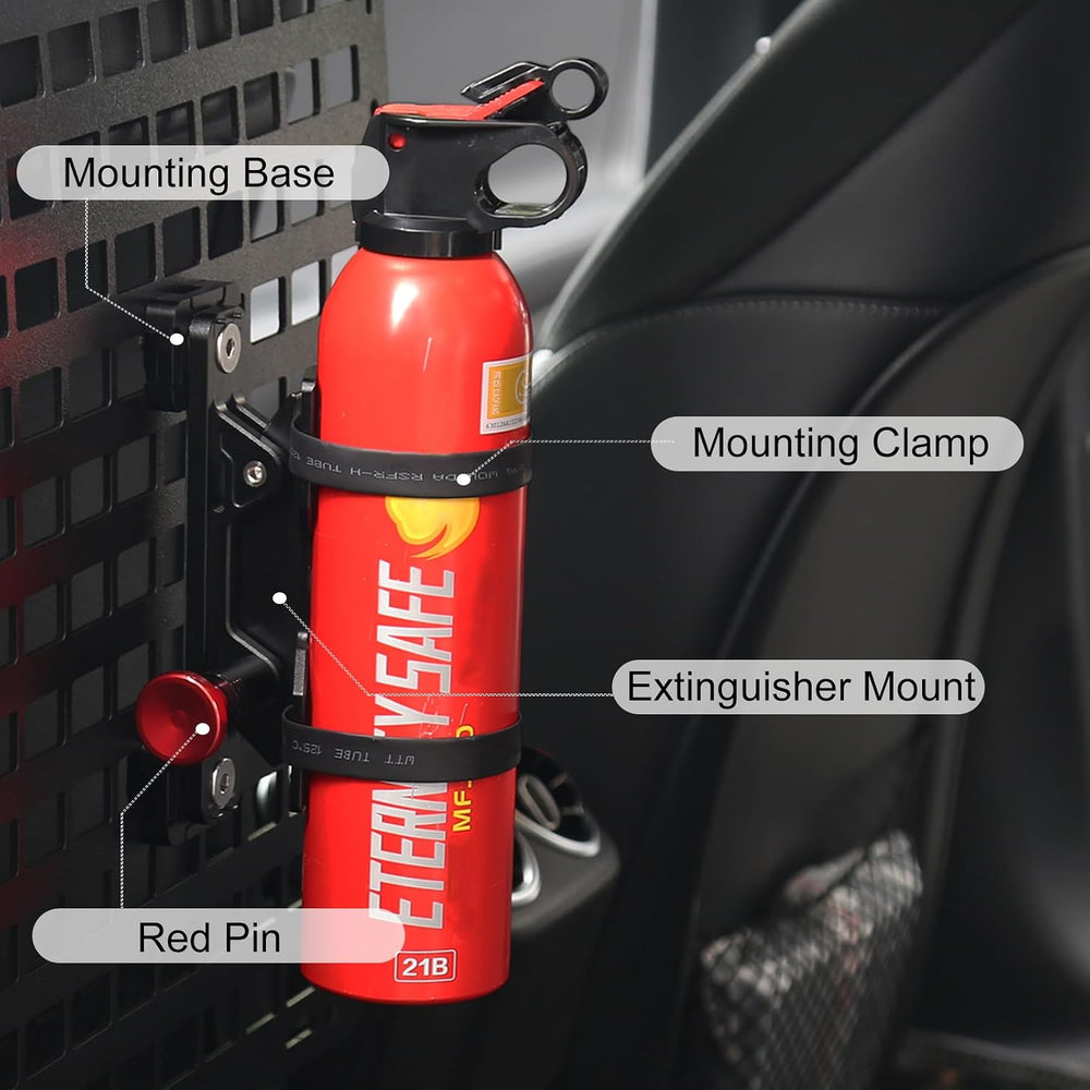 Aluminum MOLLE Panel Fire Extinguisher Mount Kit for 1-2in Slot Hole
