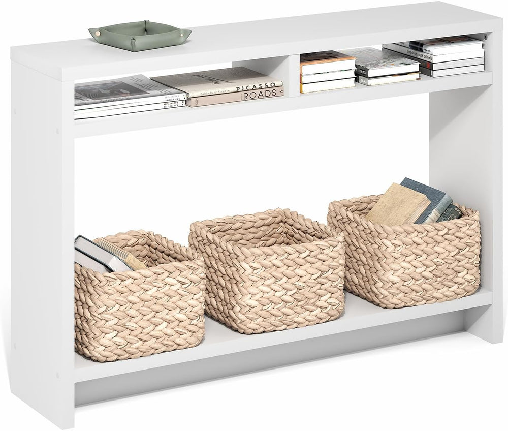 Furinno Viola Entryway Table, 3-Tier Narrow Console Table with Extra Thick Fr...