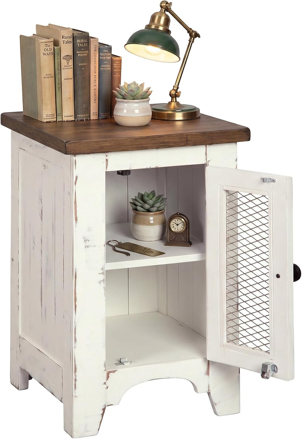 Signature Design by Ashley Wystfield Chairside End Table, Vintage White