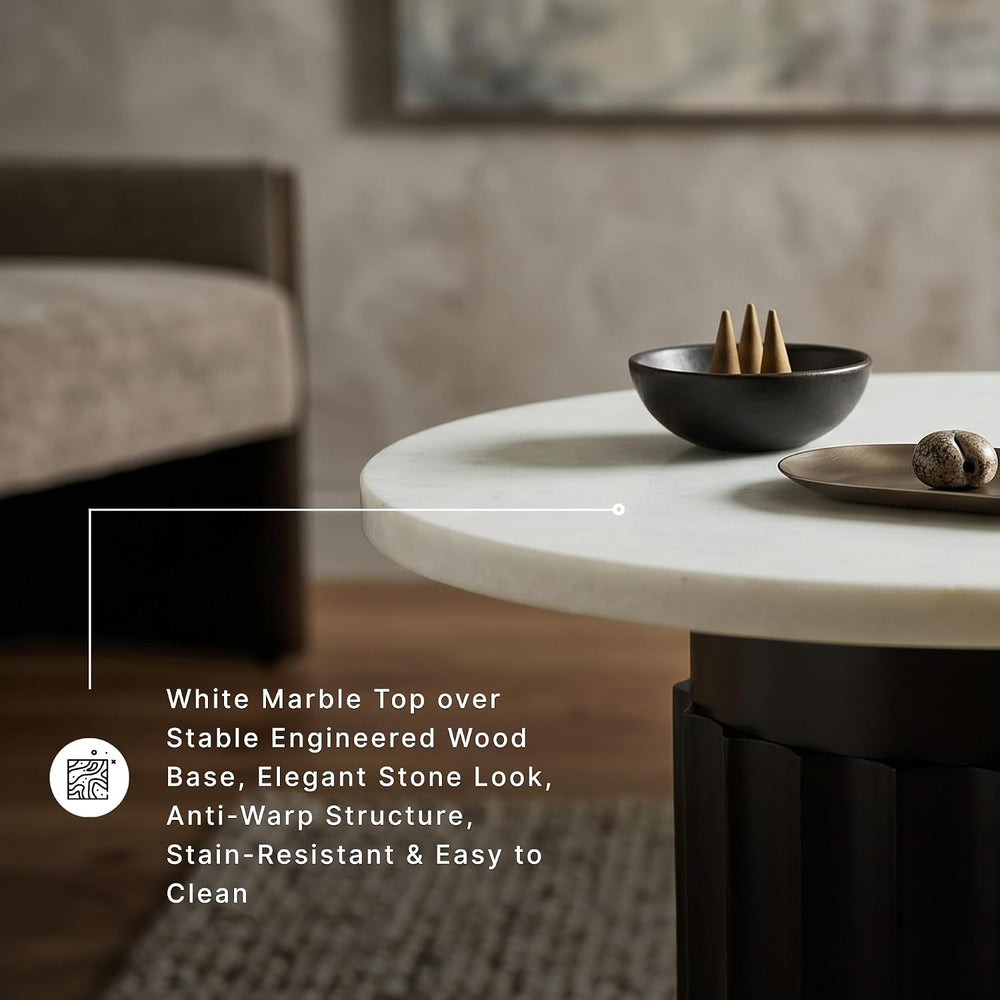 Signature Design by Ashley Wainstone Contemporary Accent Table wih Fluted Ped...