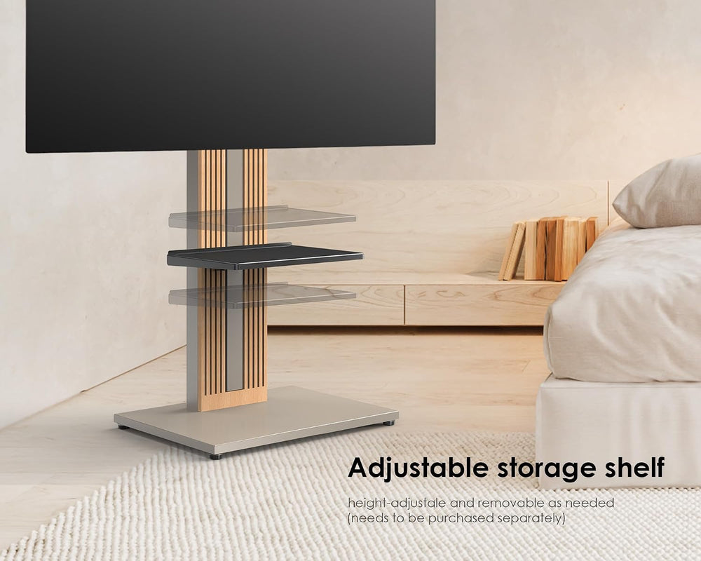 FITUEYES Floor TV Stand for 32-65" TV with Hidden Back Storage,Morandi G...