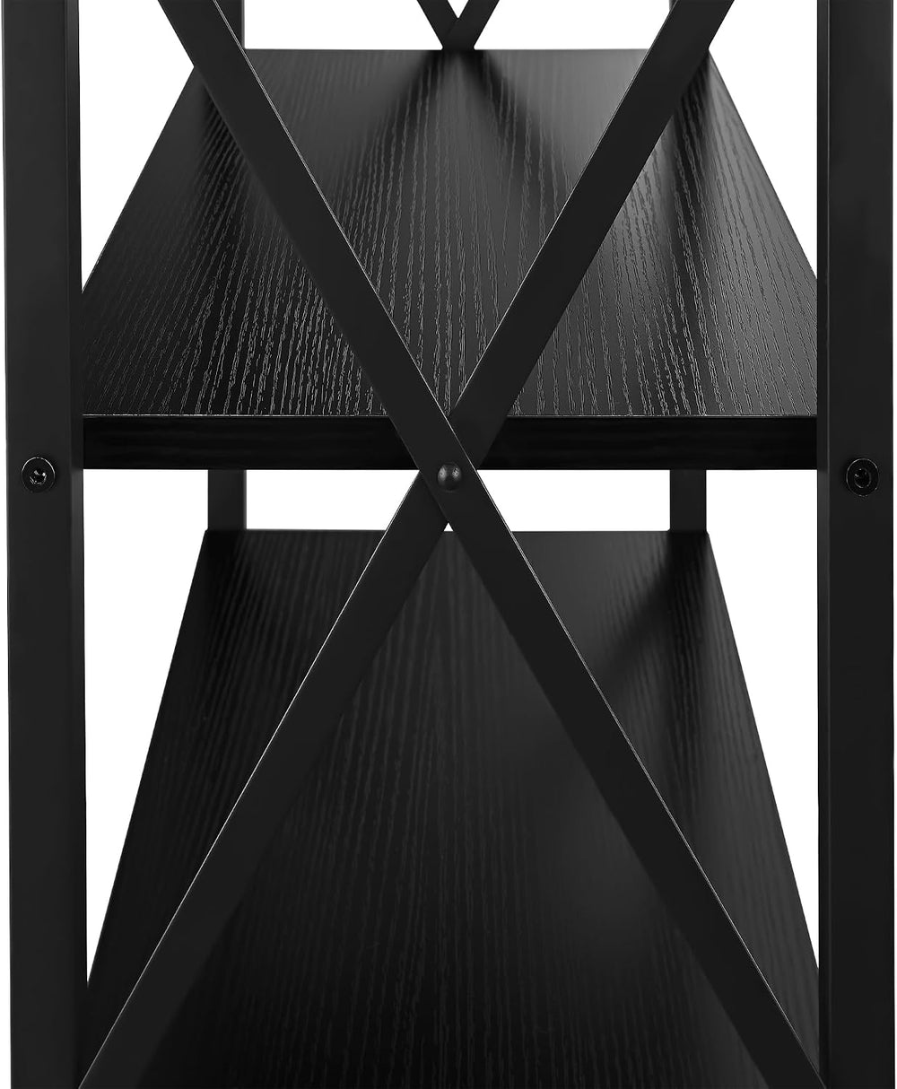 VECELO End Side Table Night Stand,X-Design with Storage Shelf for Bedroom,Liv...