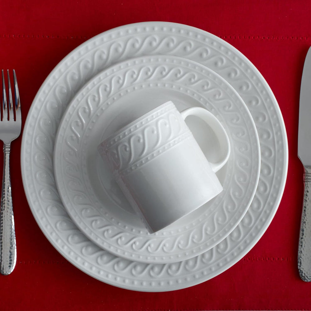 Pfaltzgraff Sylvia Dinnerware Set 32-Piece Service for 8 - White Porcelain Di...