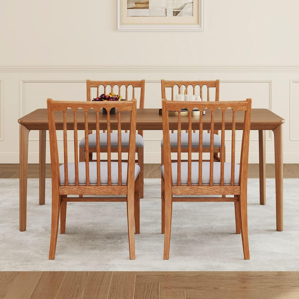 Wood Dining Chairs Set of 2, Upholstered Farmhouse Dining Room Chair, Chenill...