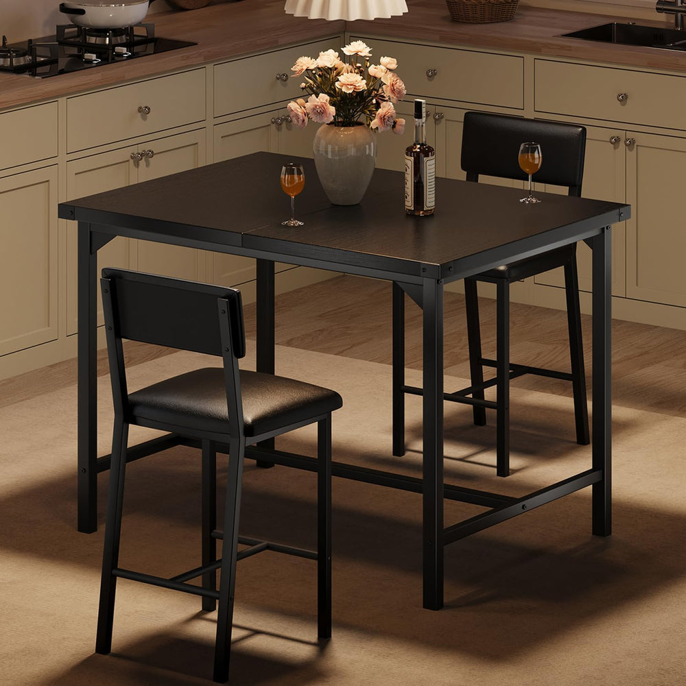 GarveeHome Dining Table Set for 2 with Corner Protector, Kitchen Table Set w/...