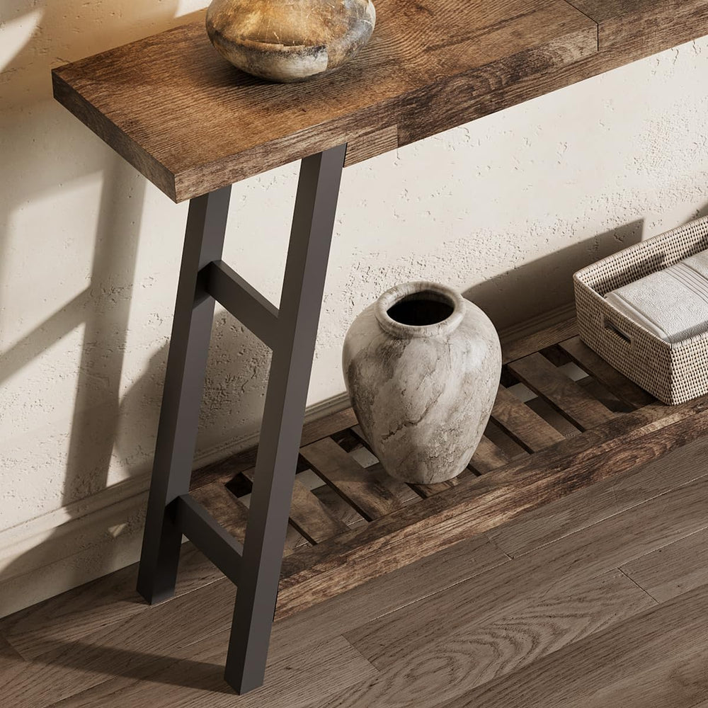 ChooChoo 70.9 Inch Long Console Tables for Entryway, Hallway Table, 2-Tier | ...