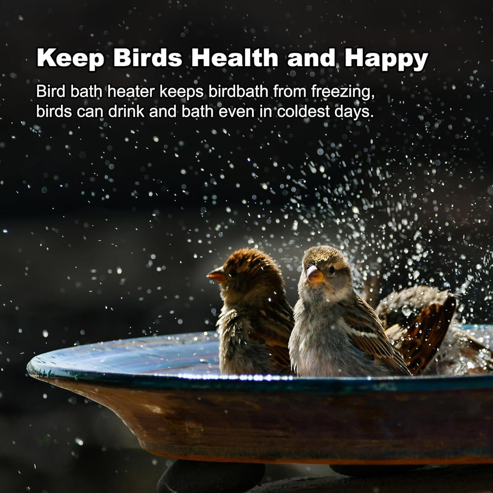 Bird Bath Heater for Outdoors in Winter, Birdbaths Deicer with Thermostatical...