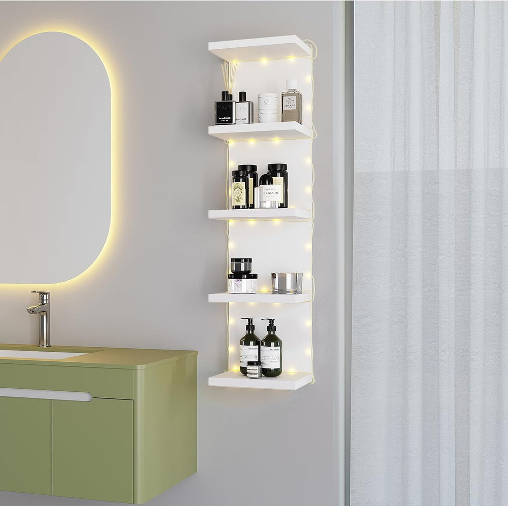 LitaEther 5 Tier Lack Floating Shelf, White Wall Shelf Unit,Display Shelf
