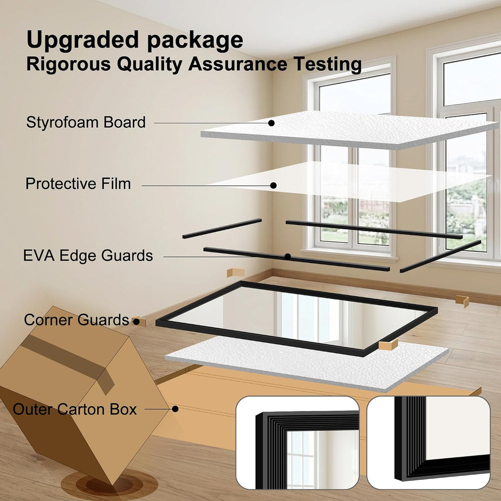 DESBING 24"x30" Black Bathroom Mirrors for Over Sink, 3MM Tempered ...