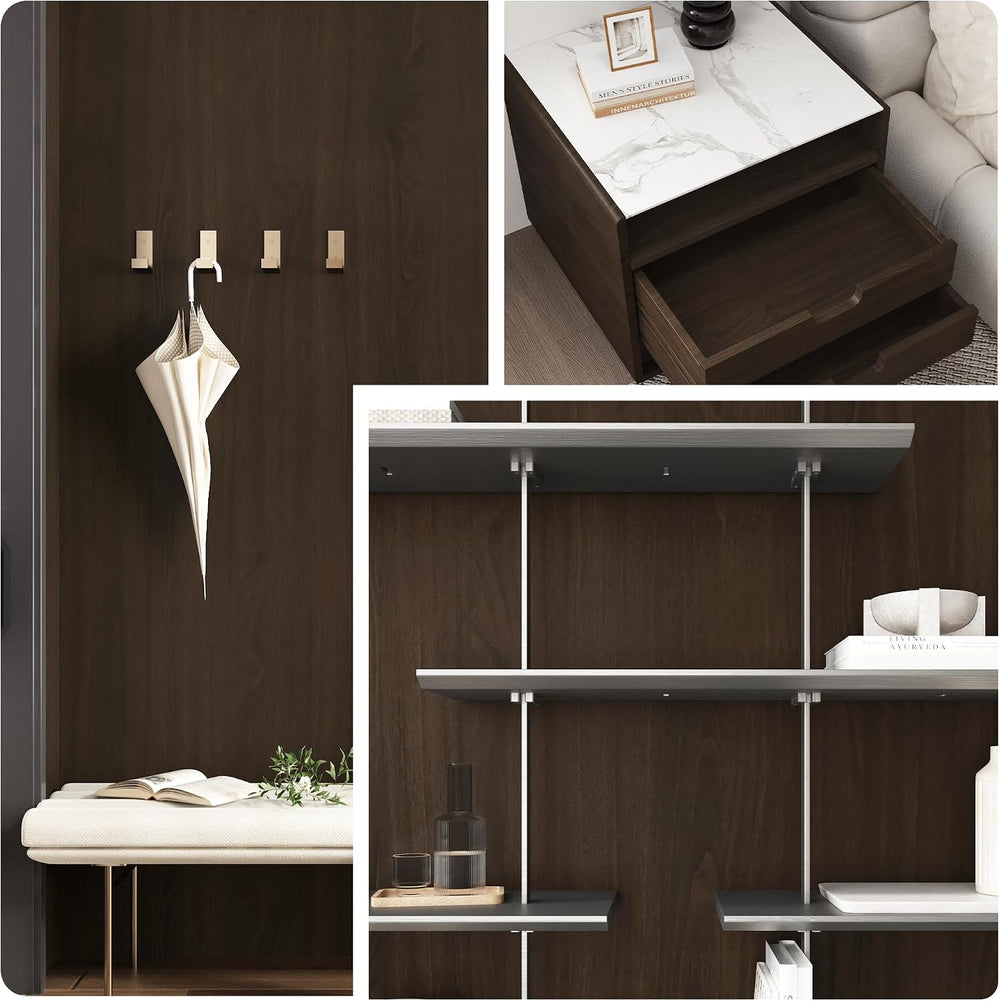 Extra Wide Dark Wood Grain Wallpaper Peel and Stick Walnut Contact Paper