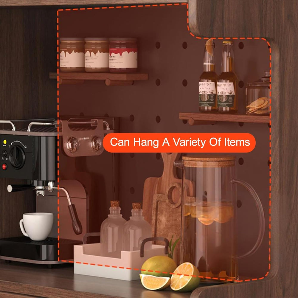 Farmhouse Kitchen Pantry Cabinet with Doors Storage & Adjustable Shelves,...