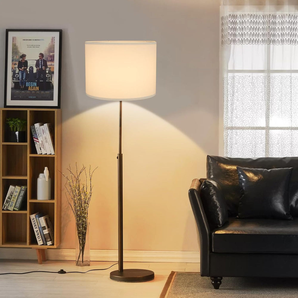 White Lamp Shades Set of 2, Drum Large Lampshades 13" Top x 13" Bot...