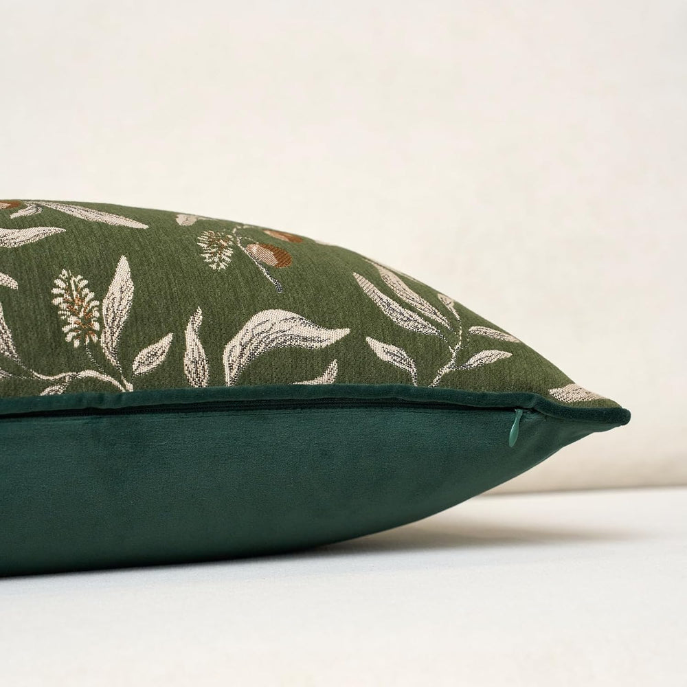 FANAMI Green Floral Throw Pillow Covers 20x20 Inch Set of 2 Vintage Farmhouse...