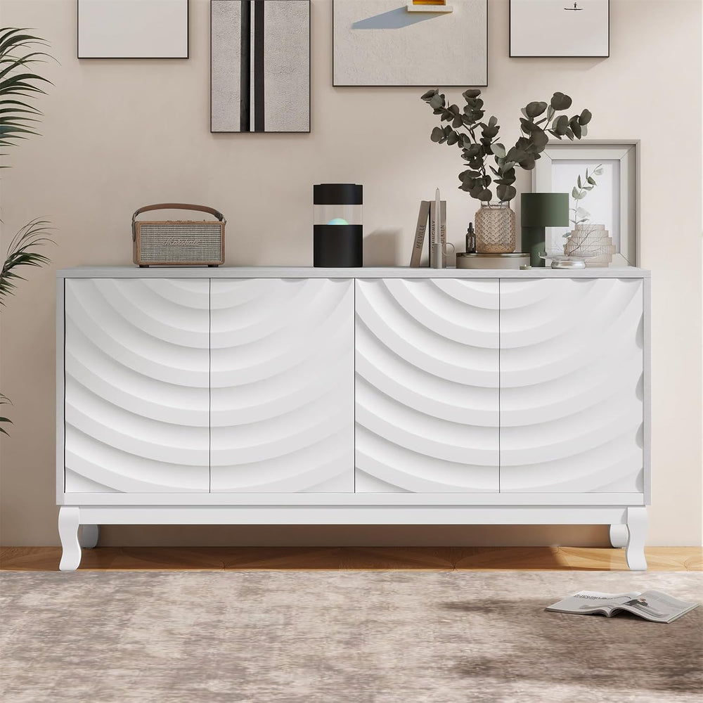 LKTART 59.84" Sideboard Buffet Storage Cabinet for Dining Room, Wavy Pat...