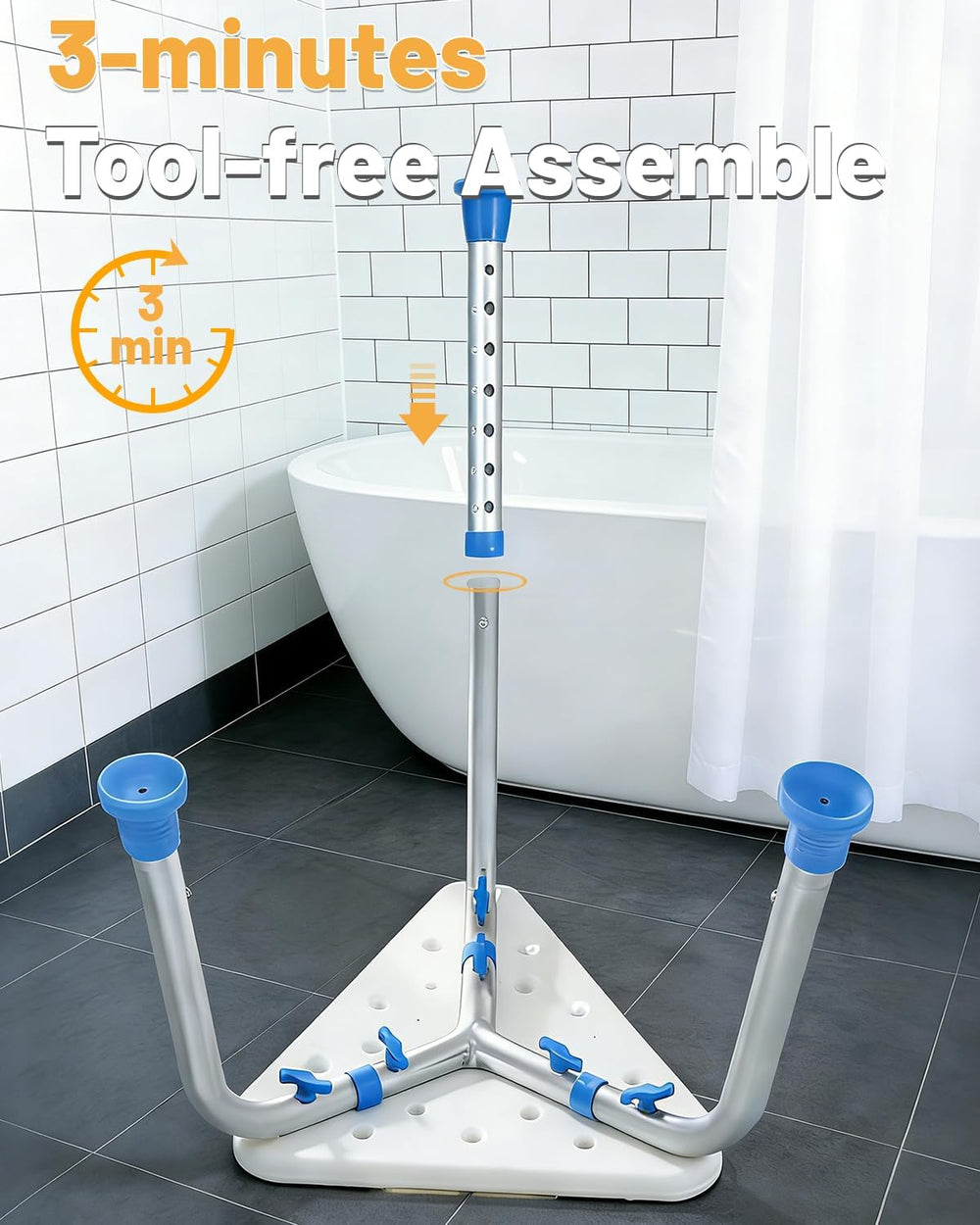 Space-Saving Triangular Small Shower Chair for Inside Shower