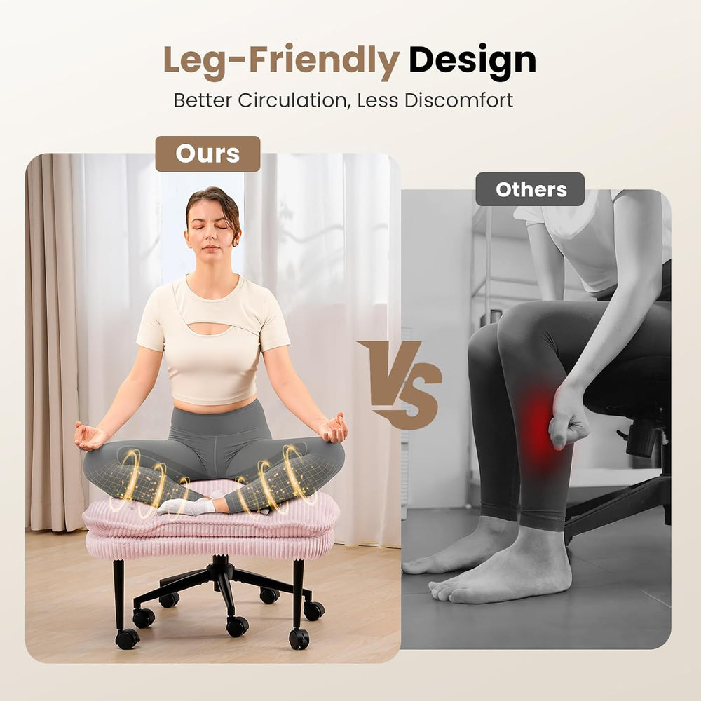 Cross Legged Office Chair, Ergonomic Cloud Criss Cross Desk Chair, Meditation...