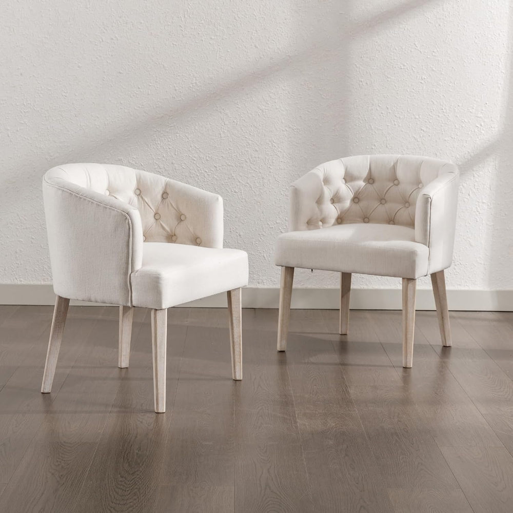 HEAH-YO Modern Dining Chairs Set of 4, Tufted Dining Room Chairs with Barrel ...