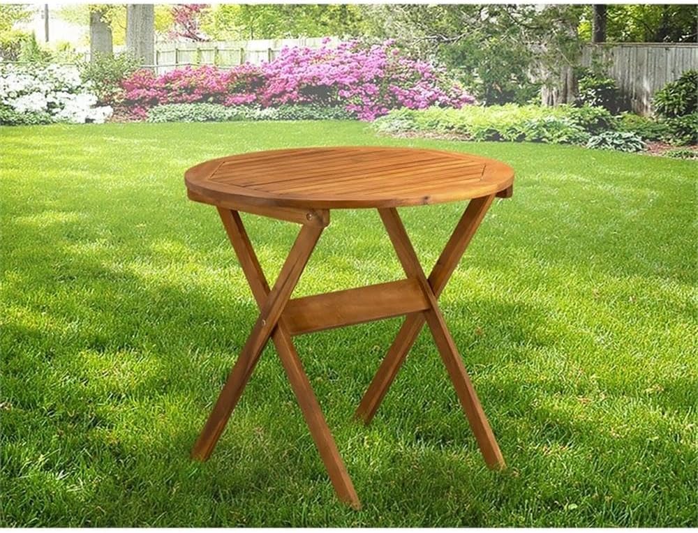 East West Furniture BMNTDNA Patio Furniture Outdoor Acacia Wood Round Coffee ...