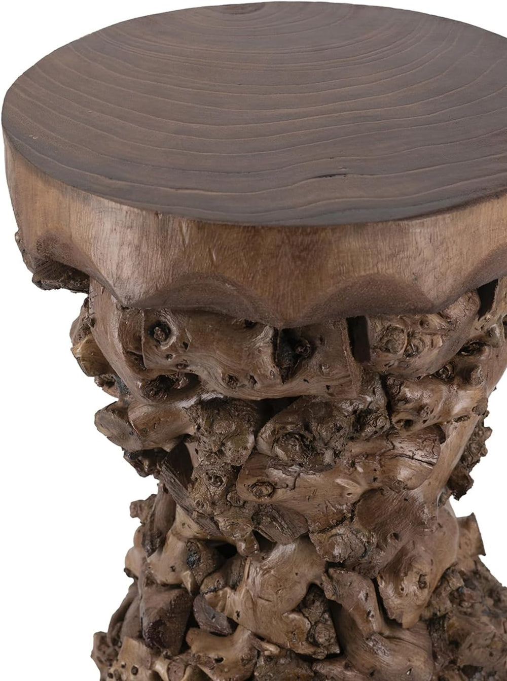 WILLIAMSPACE 11.8" Solid Wood Side Table with Organic Tree Root Base, Mo...