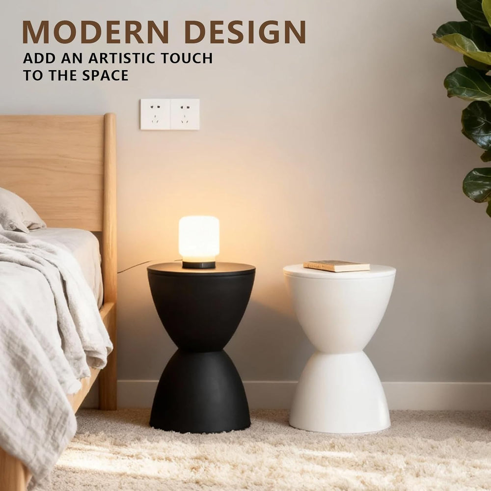 Hourglass Shaped Stool, Modern Side Table Round End Table Stool Attracting At...