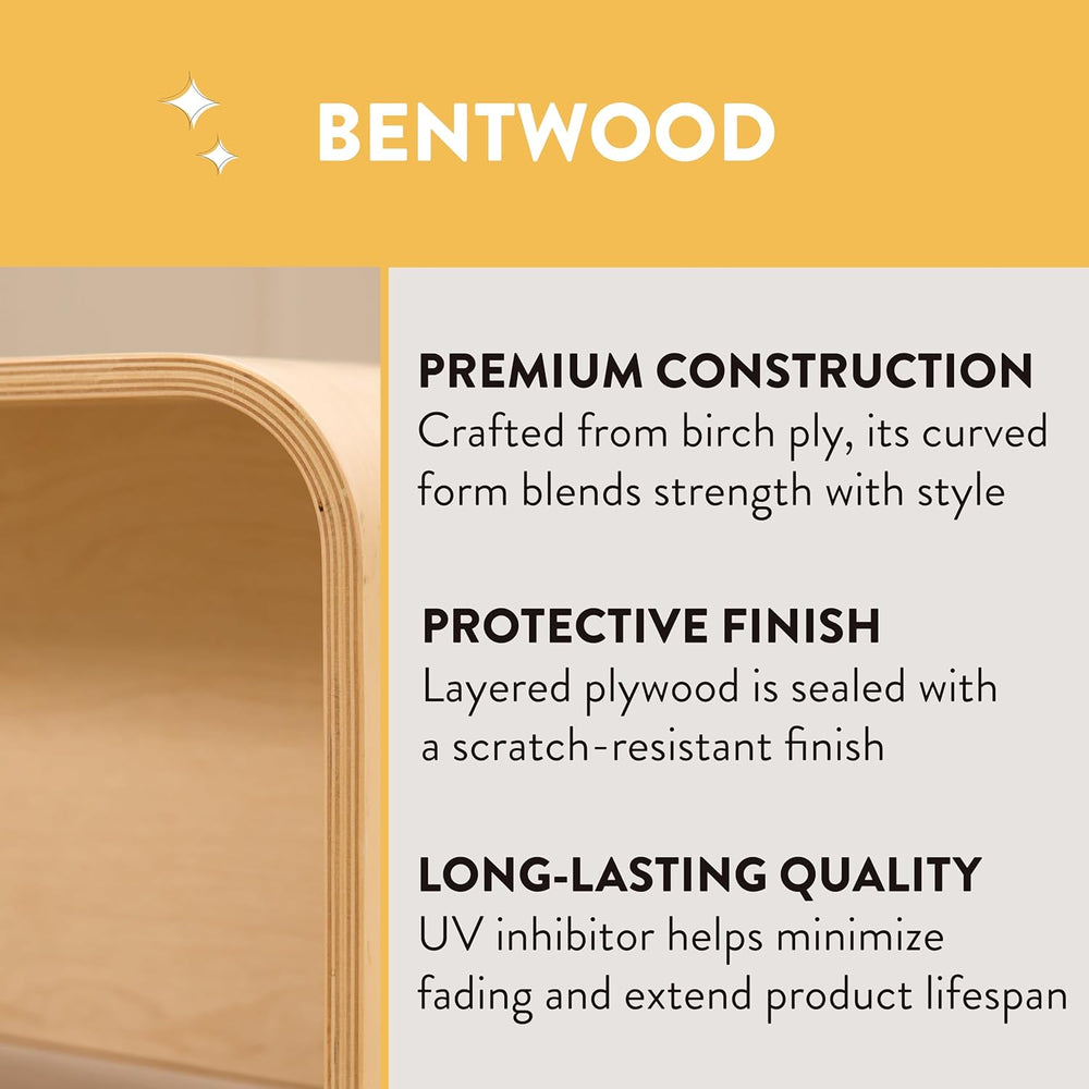 Back2School Express Bentwood Adaptable Table & Chairs Set, 3-Piece, Natur...