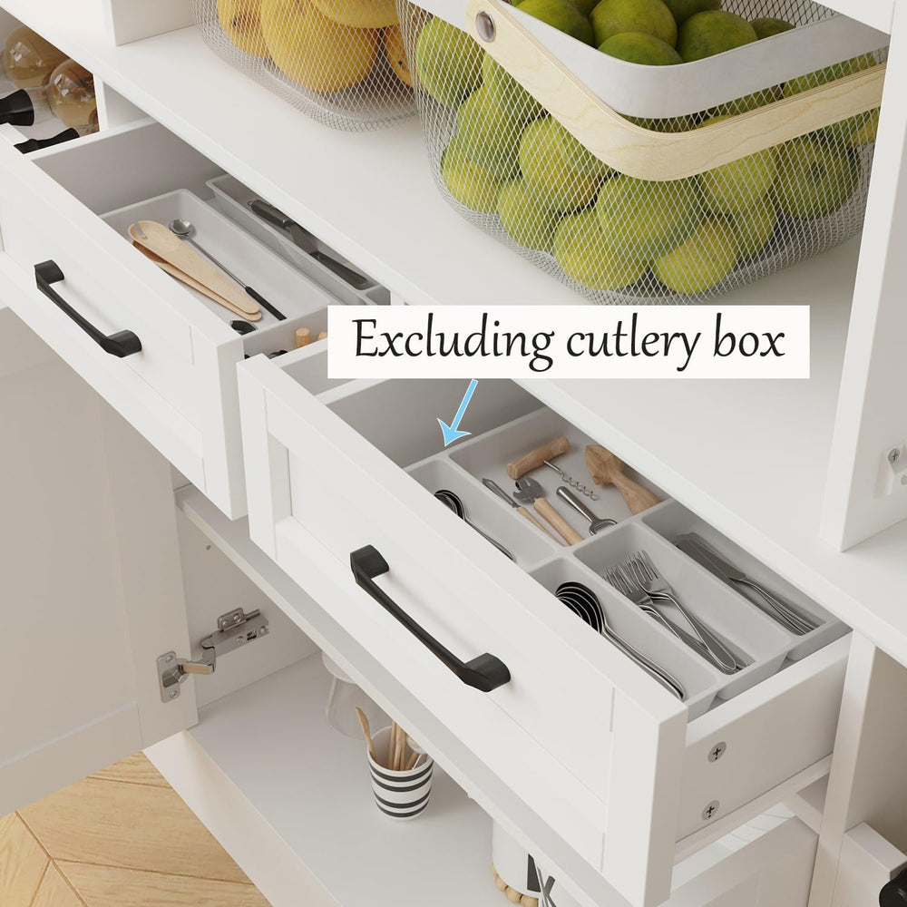 Timechee 78.7" Kitchen Pantry Storage Cabinet, Cupboard with Drawers and...