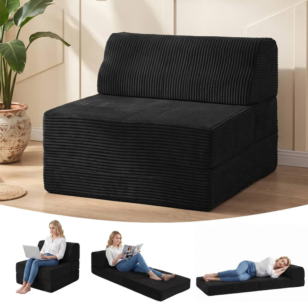 Kasunpul Folding Sofa Bed with Pillow, Memory Foam Fold Out Chair Bed, Conver...