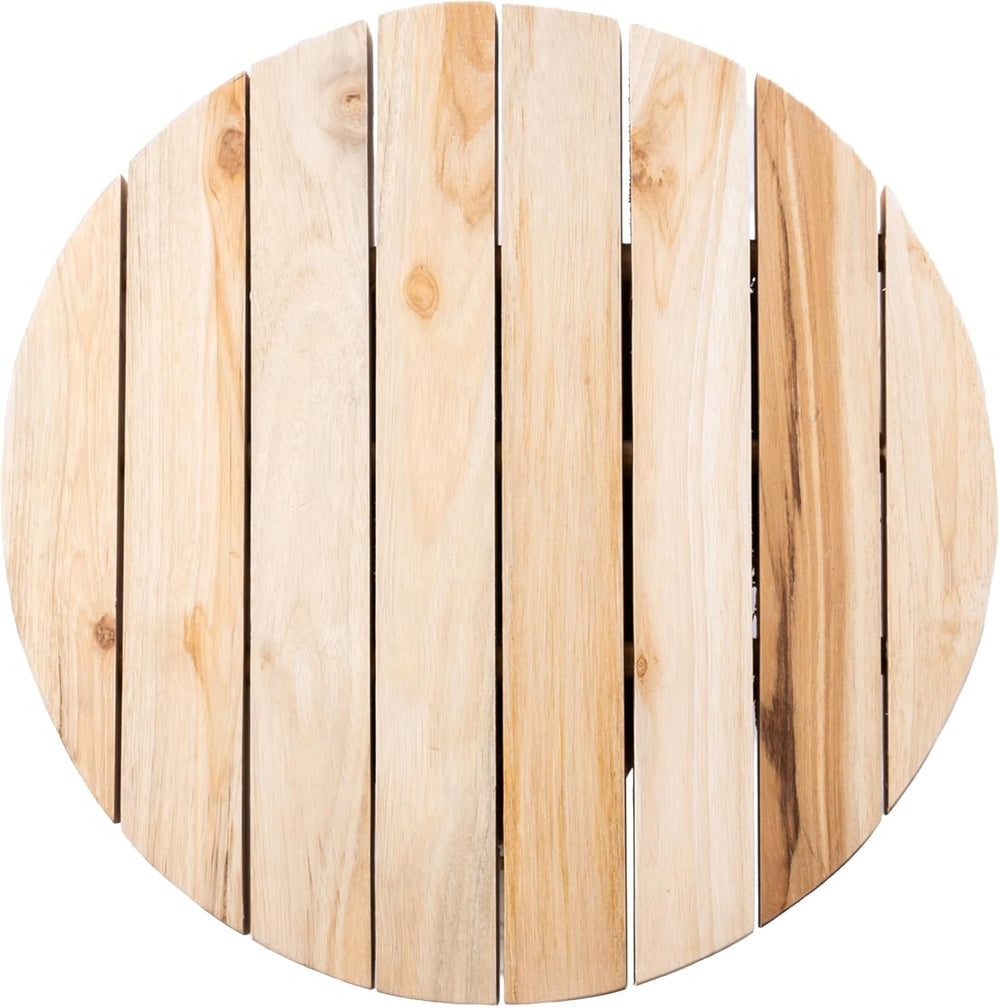 JONATHAN Y Finesse Handcrafted Solid Teak Wood Accent Stool, 14" Rustic ...
