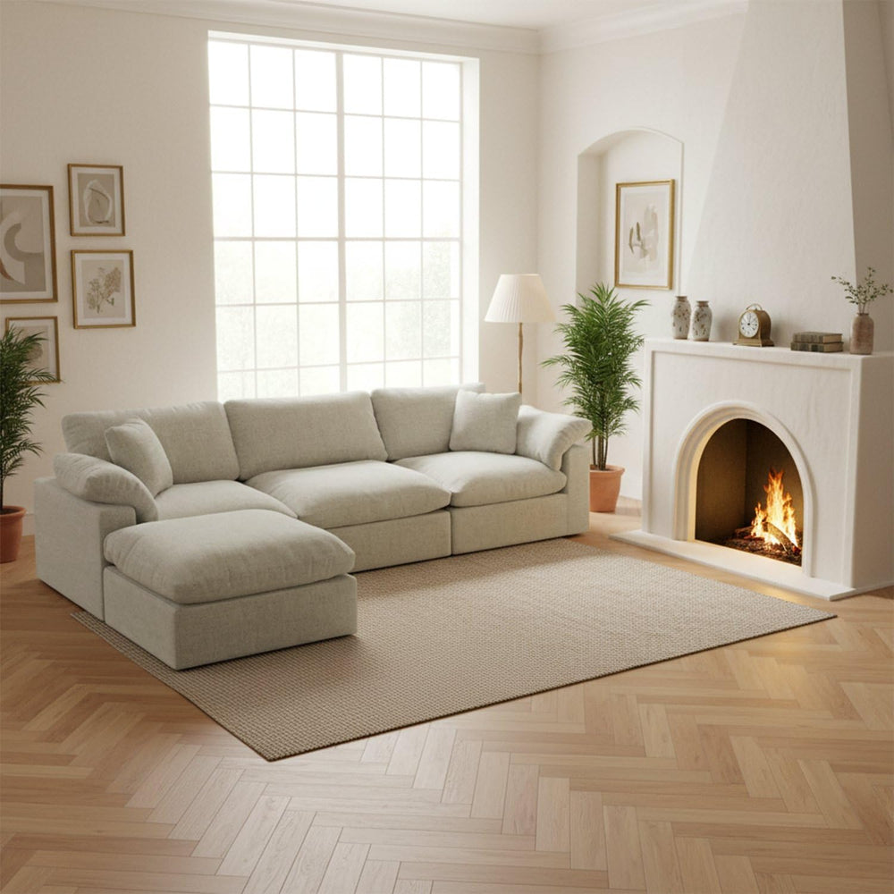 Modular Sectional Sofa Cloud Couch,Down Filled Comfy Cloud Modern Sofa,Light ...