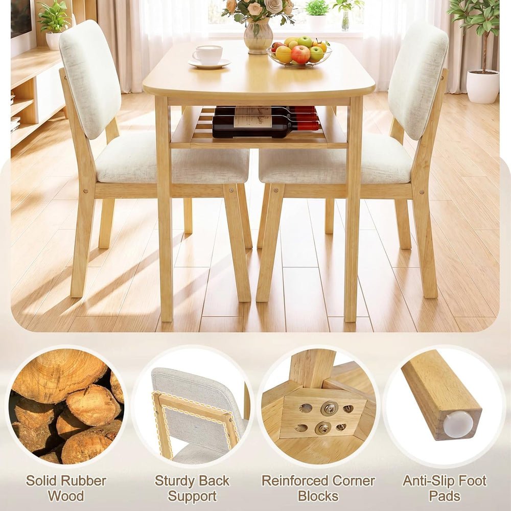 Giantex Dining Table Set for 2, Space Saving Kitchen Table and Chairs Set w/R...