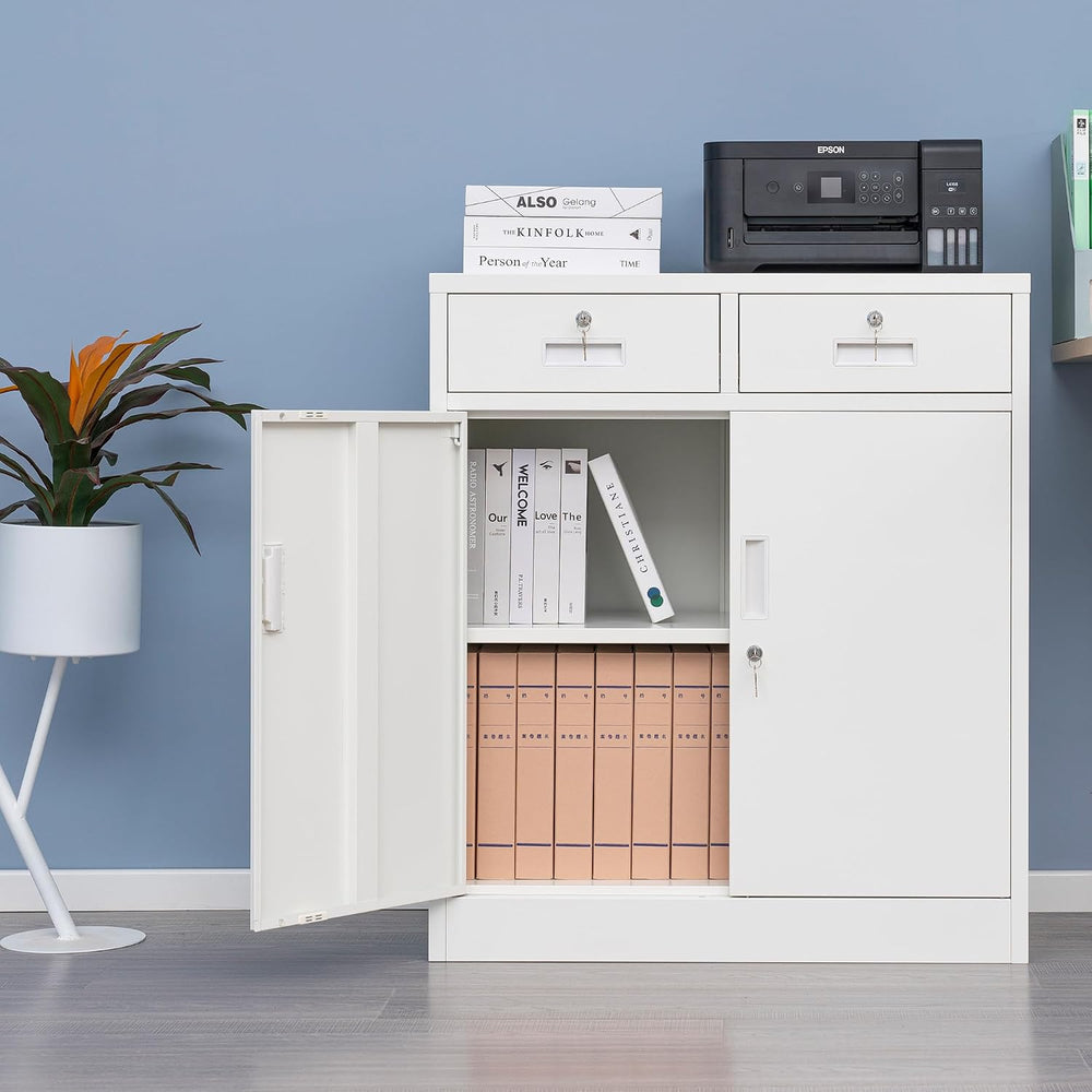 Wanfu Metal Storage Cabinet, Locking Storage Cabinet with Adjustable Shelf, 3...