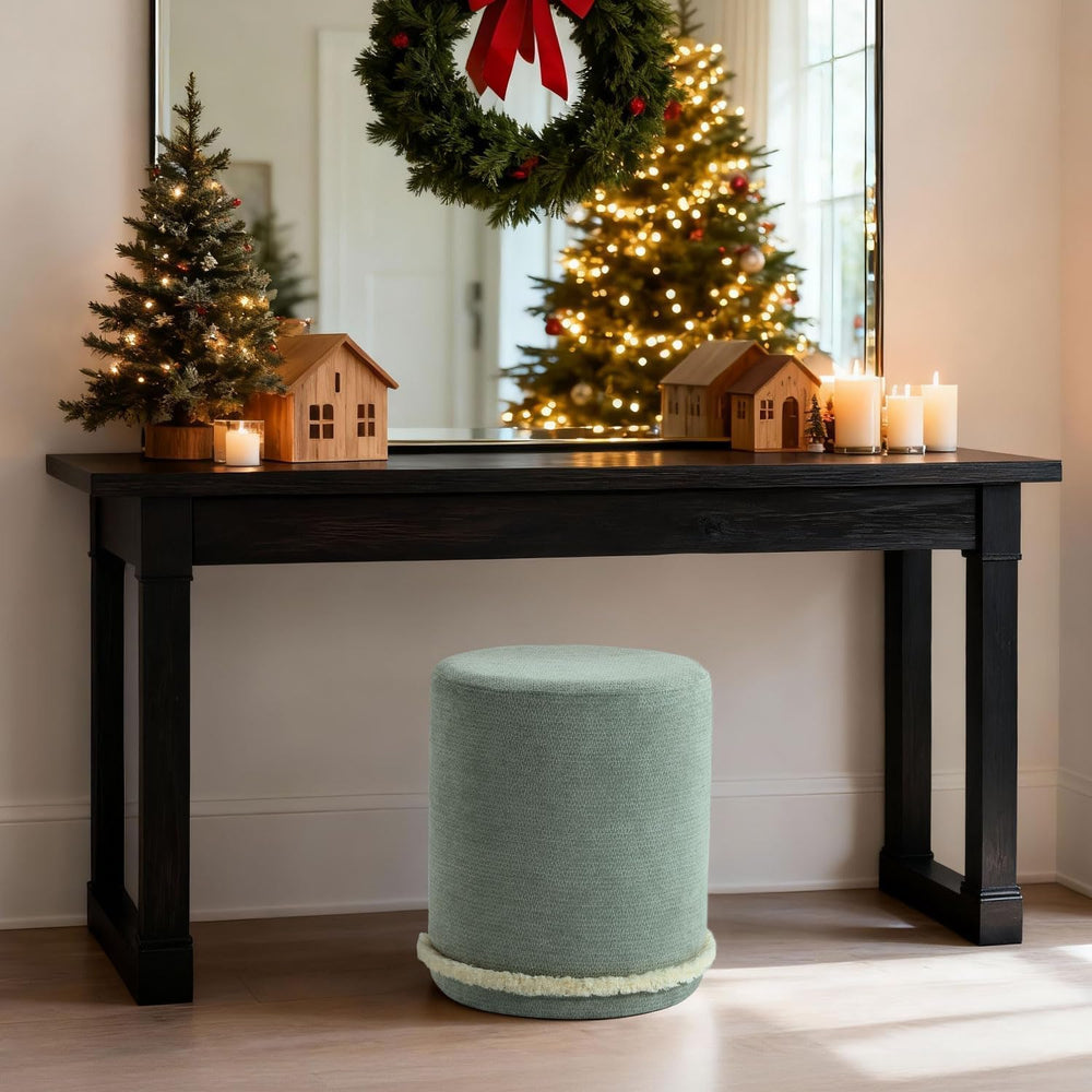 Get Set Style Modern Round Ottoman with Soft Padded Seat, Multifunctional Van...