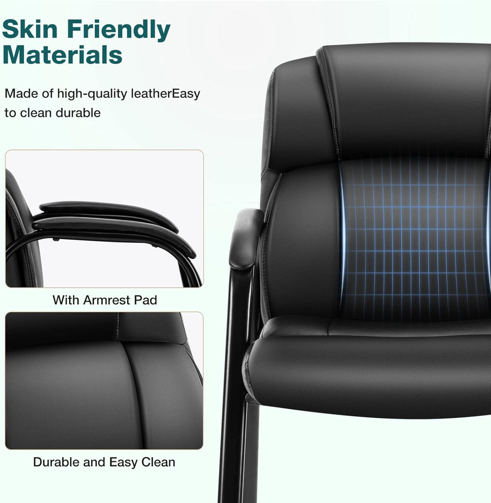 OLIXIS Office Waiting Room Chairs Set of 6, Stationary Side Guest Chair