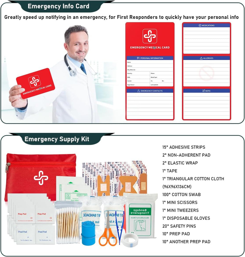 Survival Kit, 262Pcs Survival Gear and Supplies with First Aid Kit Pouch and ...