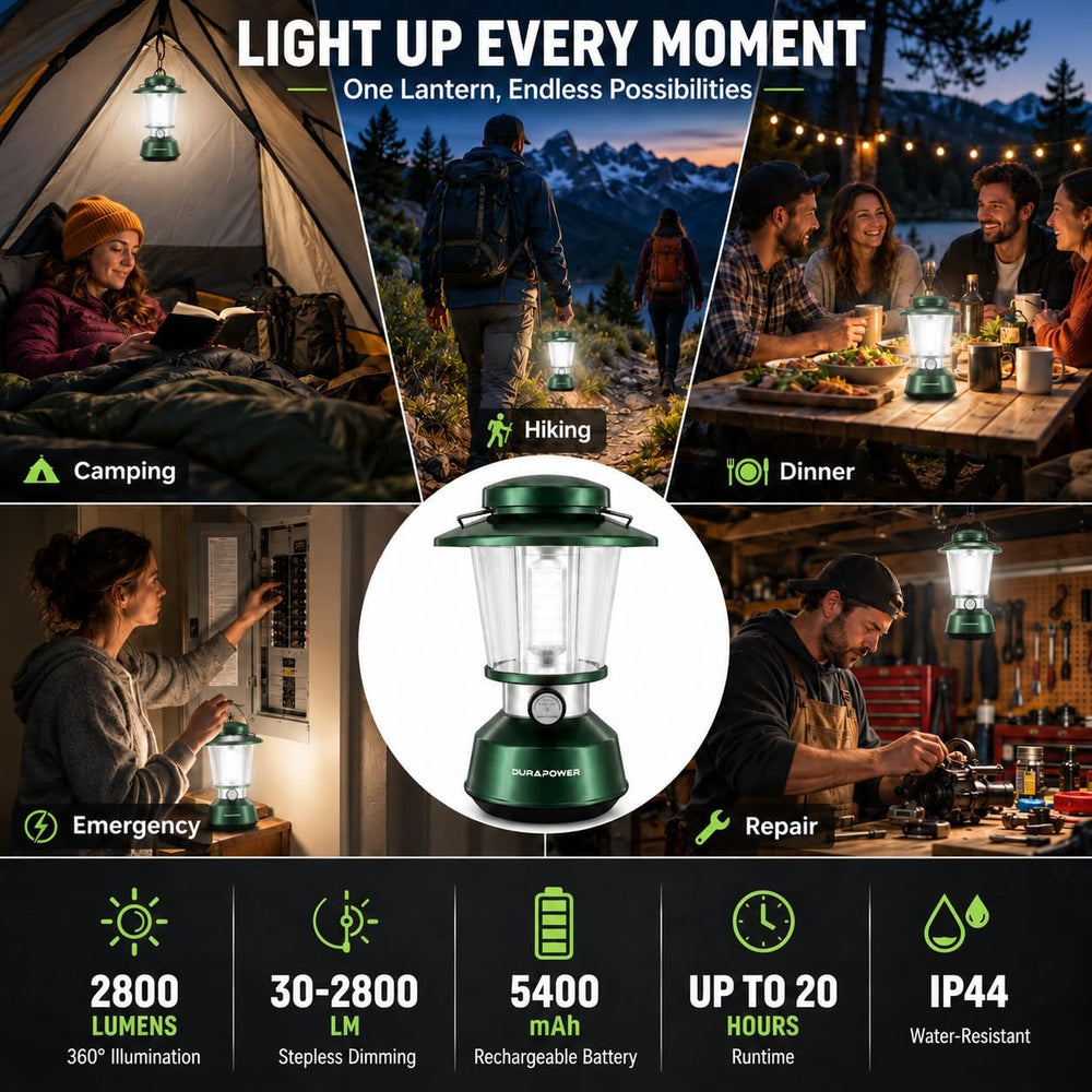Durapower Rechargeable Camping Lantern,2800 Lumen Super Bright LED Camping La...