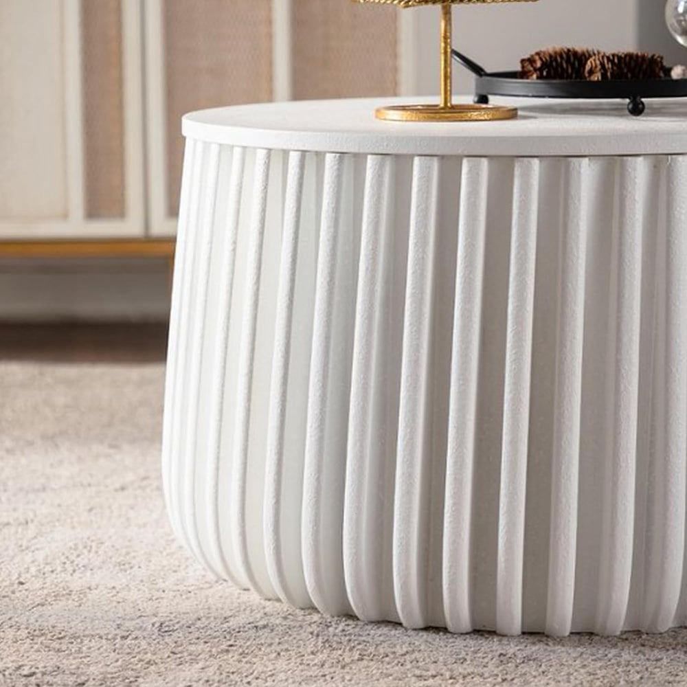 Geelife White Round Storage Table Set with Lift-Off Lid and Nesting Design | ...