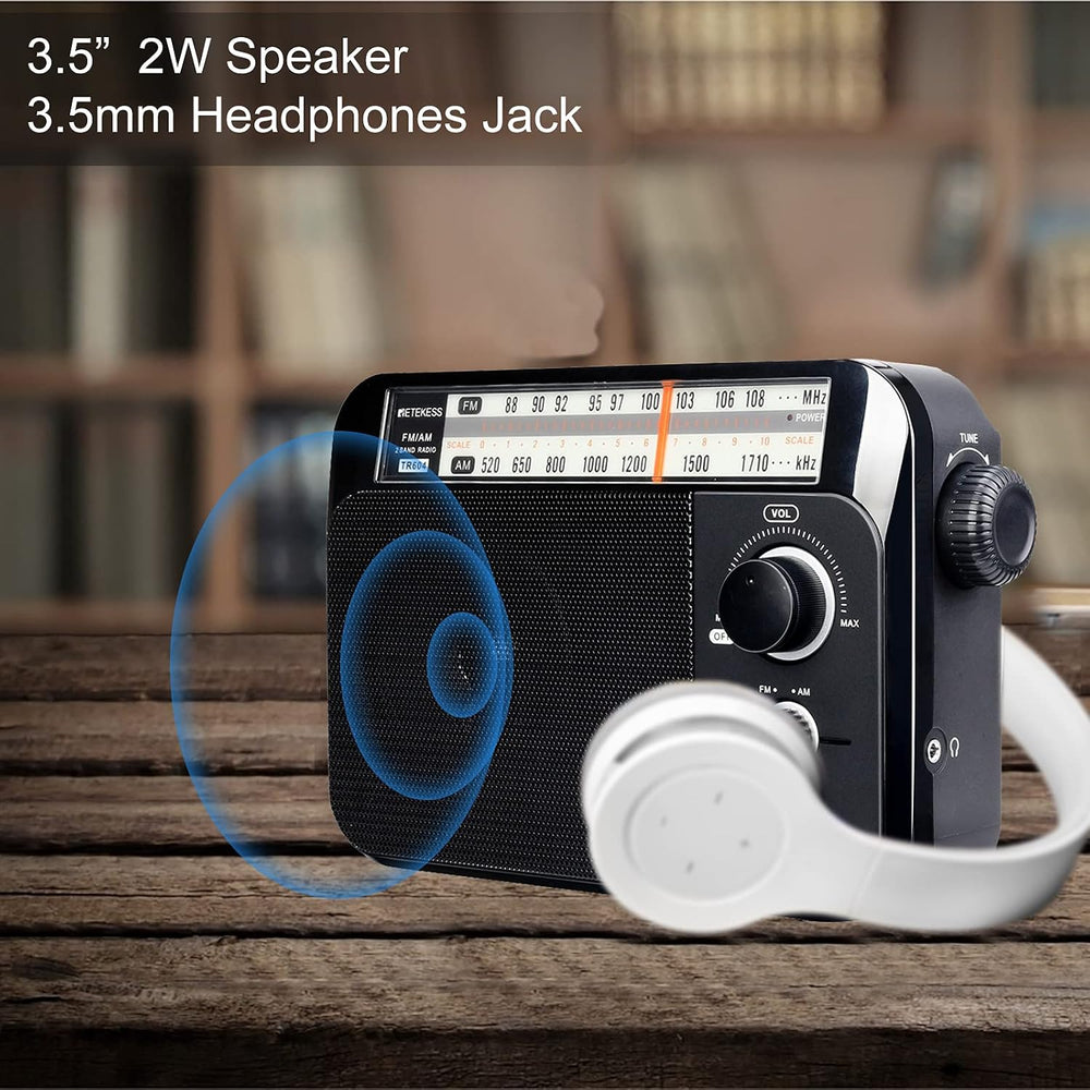 Retekess TR604 AM FM Radio, Portable Radio Plug in Wall(Black)