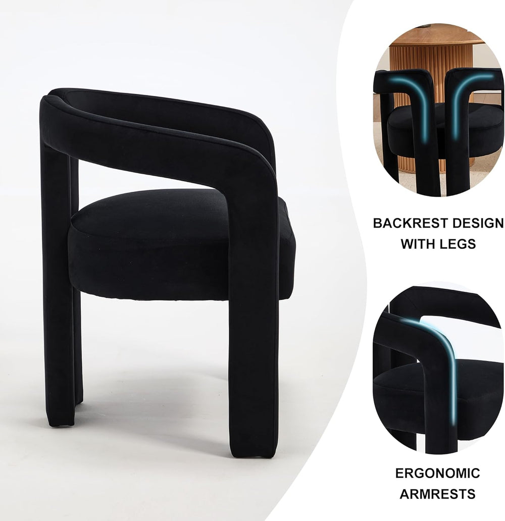 Fabric Barrel Side Chairs, Modern Designed Upholstered Fabric Accent/Dining C...