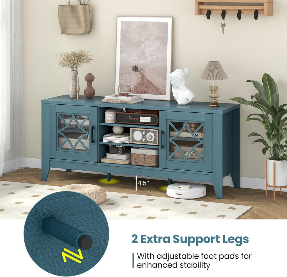 Tangkula Farmhouse TV Stand for TVs Up to 65-in, Classic Media Entertainment ...