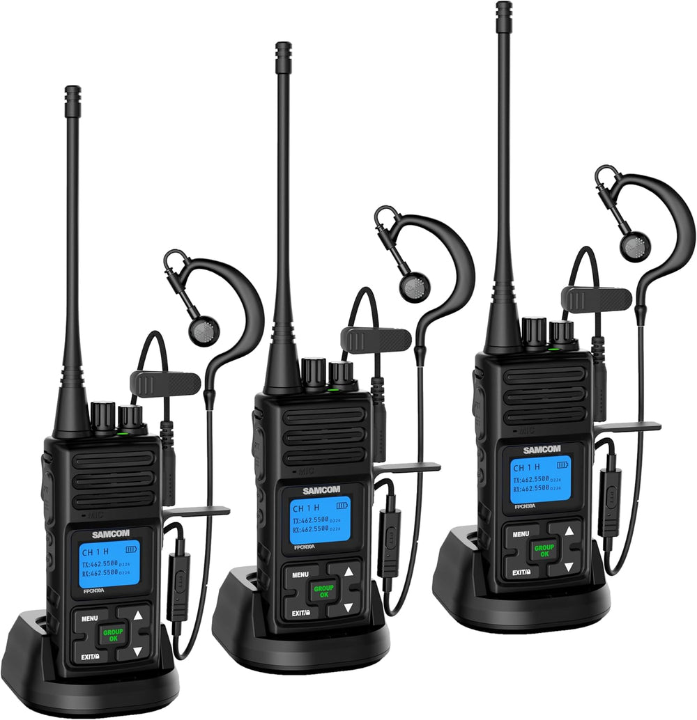 Radio FPCN30A 3 Pack, Commercial 5W UHF Long Range Walkie Talkie
