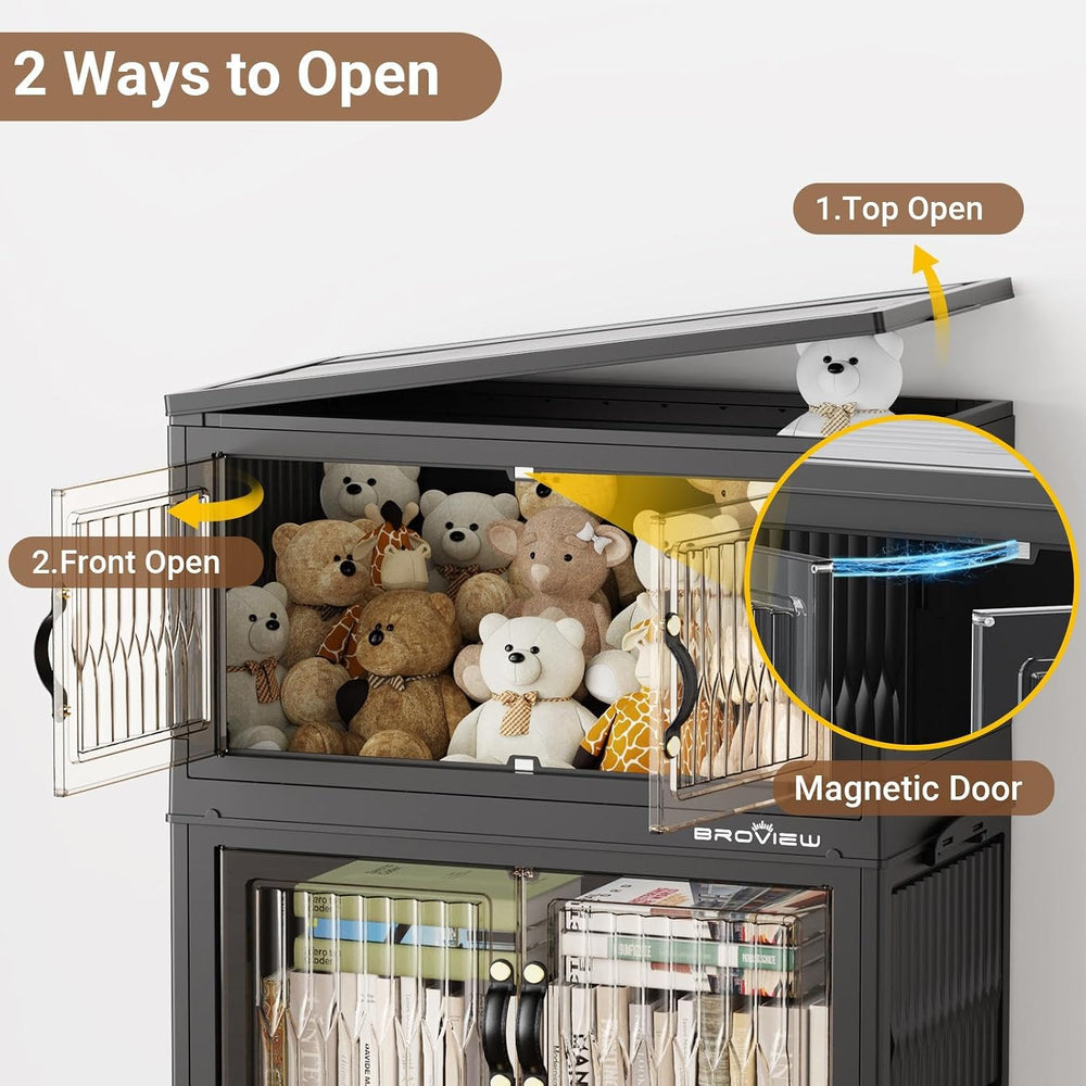 BROVIEW 180Qt Stackable Storage Bins with Lid, Extra Large Closet Organizer C...